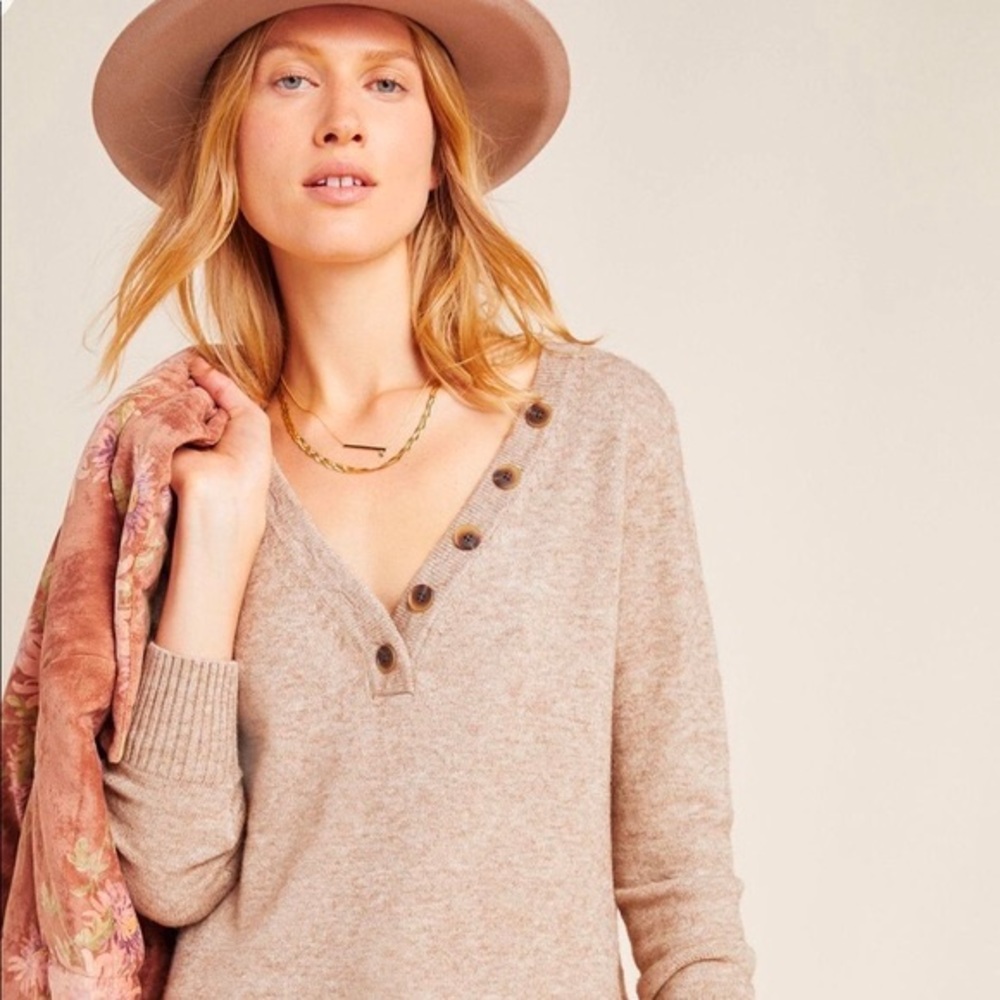 Anthropologie Serena V-Neck Sweater